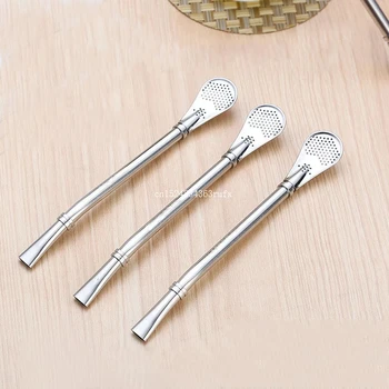 

500pcs Reusable Stainless Steel Drinking Straws Tea Strainer Drinking Straws Filtered Spoon Straw Drinking Accessories
