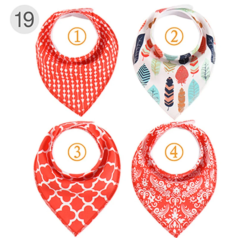 

4pcs/Lot Baby Girl Bibs Newborn Boy Feedings Burp Cloths Toddler Bandana Fashion Scarf Feeding Cotton Saliva Towels Wholesale