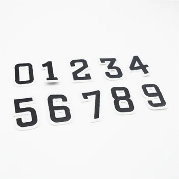 

100pcs In a set Embroidered and sequins Iron on patch Letter Number DIY Applique high 2''
