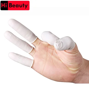 

100pcs/pack White Disposable Clean Without Powder Latex Gloves Finger Cots Fingertips Gloves For Makeup Tattoo Art Hair Care