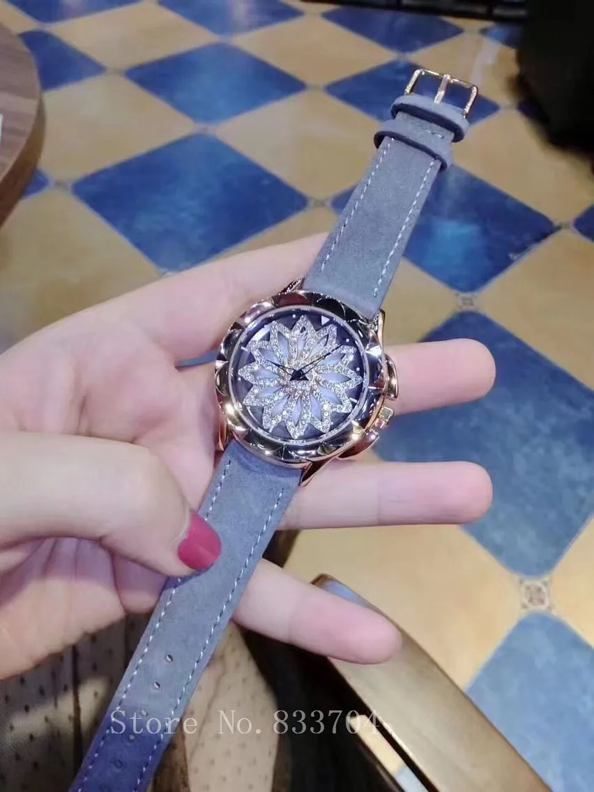Mashali часы из натуральной кожи модные роскошные женские кварцевые часы блестящие часы с вращением под платье часы с большим бриллиантом relojes mujer