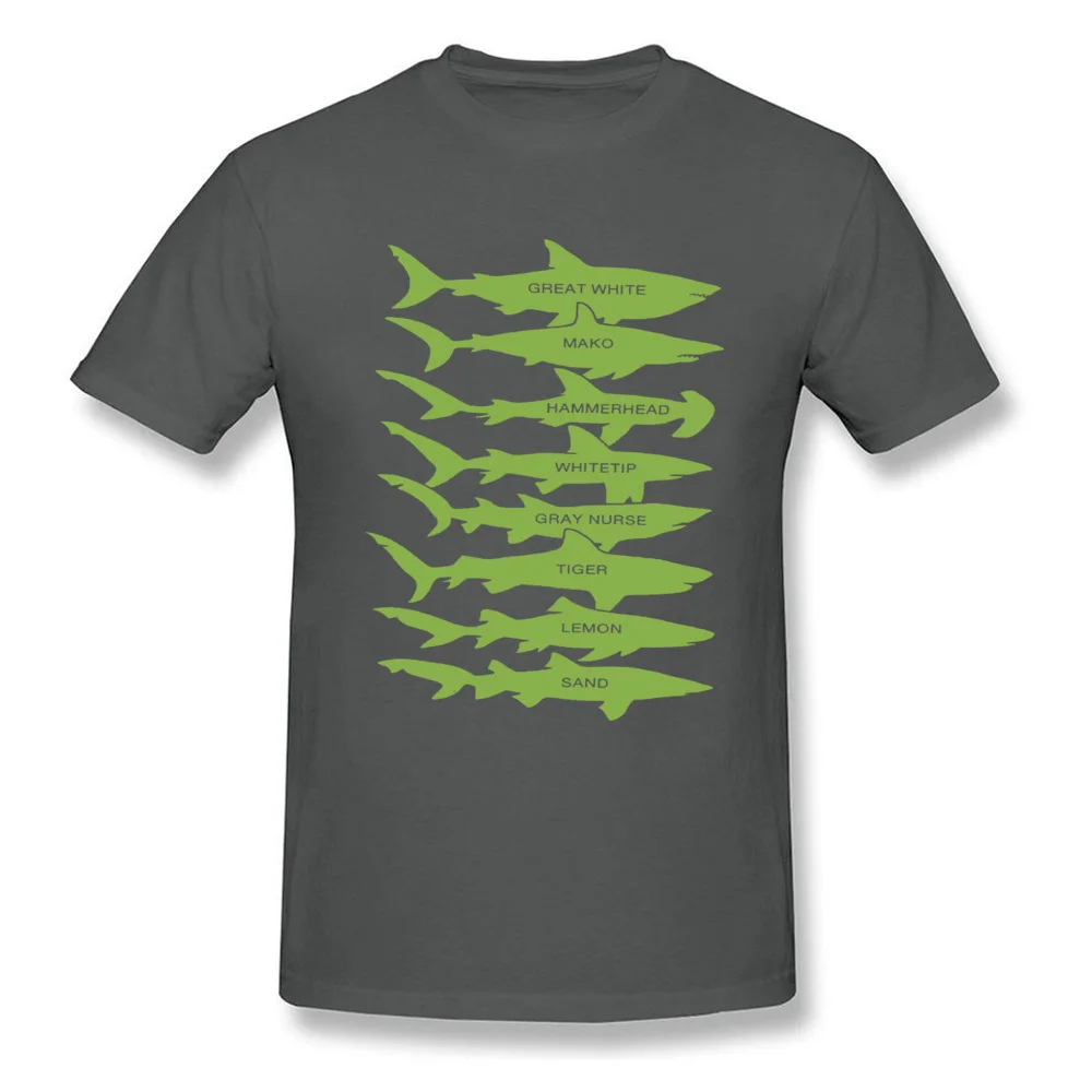Shark Types Men Company Casual Tops T Shirt Round Collar Autumn 100% Cotton T-Shirt Group Short Sleeve T-shirts Shark Types carbon