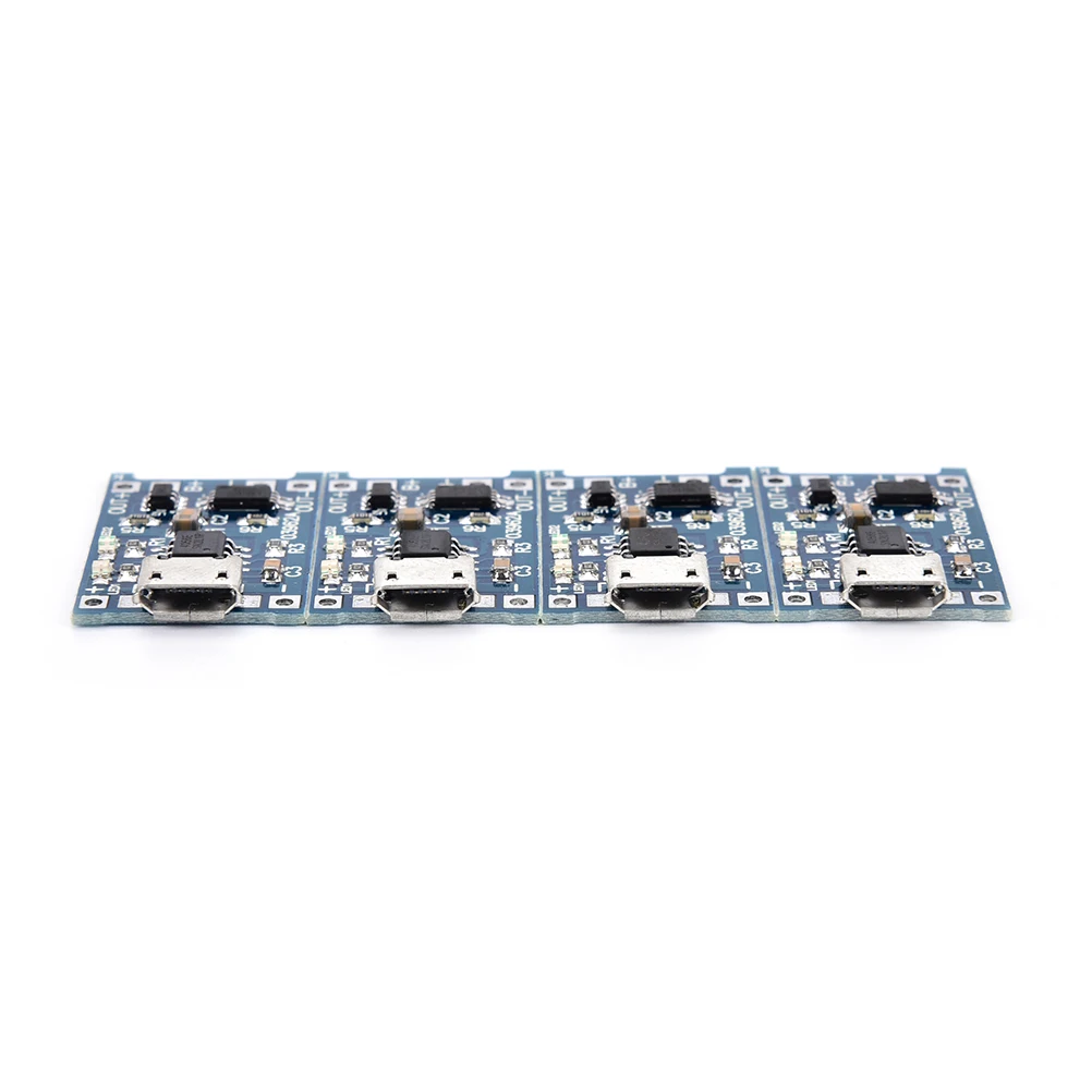 

High Quality 4Pcs/lot 5V Micro USB 1A 18650 Lithium Battery Charging Board Charger Module+Protection Dual Functions