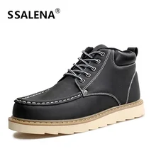 Г. Мужские кожаные сапоги для дерби, модная теплая зимняя Нескользящая мужская обувь на толстой подошве повседневная обувь с высоким берцем на шнуровке, AA10271