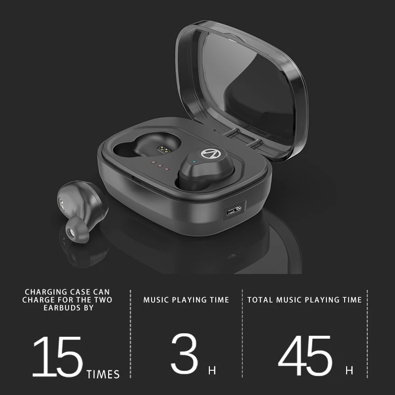 

Bluetooth 5.0 Touch Control Hifi Earphone IPX7 waterproof TWS Wireless Earbuds Stereo with Charger Box for iphone xiaomi