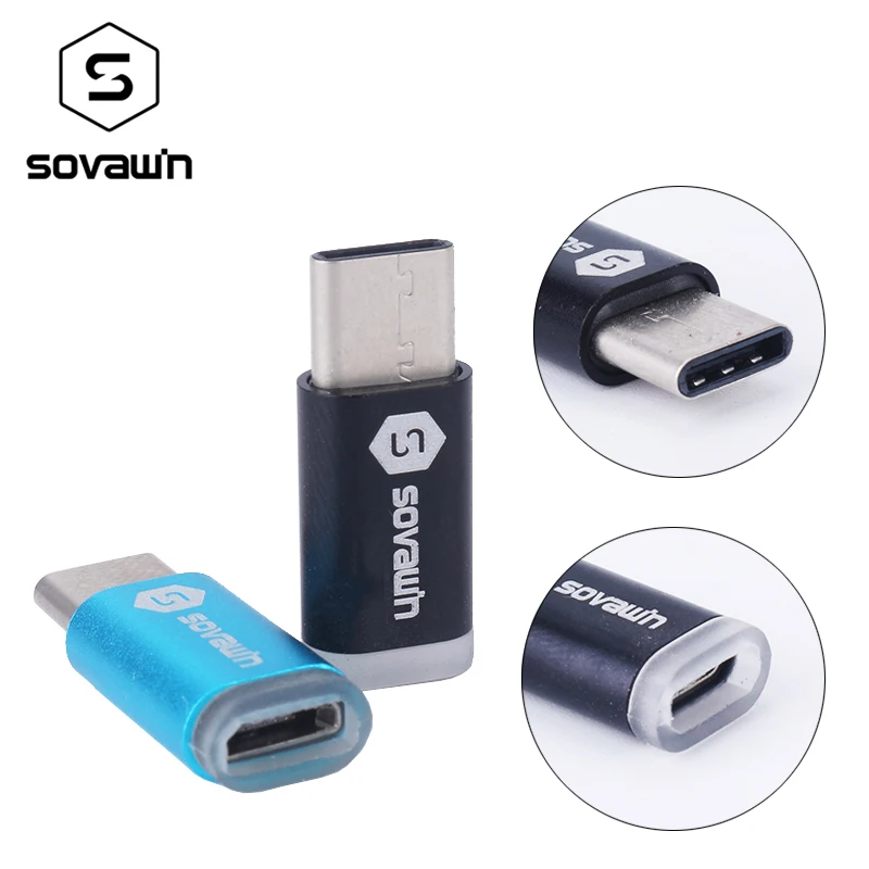 

Sovawin Aluminum Silica Gel Protect Type-C Adapter Male to Micro USB Female OTG Data Sync Charger Type C Connector