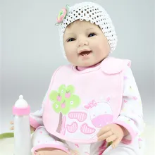 55cm Smile Cute Reborn Baby Girl Dolls Realistic Silicone Cheap Reborn Babies For Sale Baby Reborn Dolls Beat Gifts For Kids