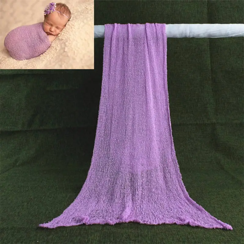 purple 2 Одеяло 40*150 см, детский реквизит для фотосессии, растягивающаяся трикотажная обертка для новорожденных, тканевая обертка для фотосессии, Детские принадлежности для фотосессии - Цвет: purple 2