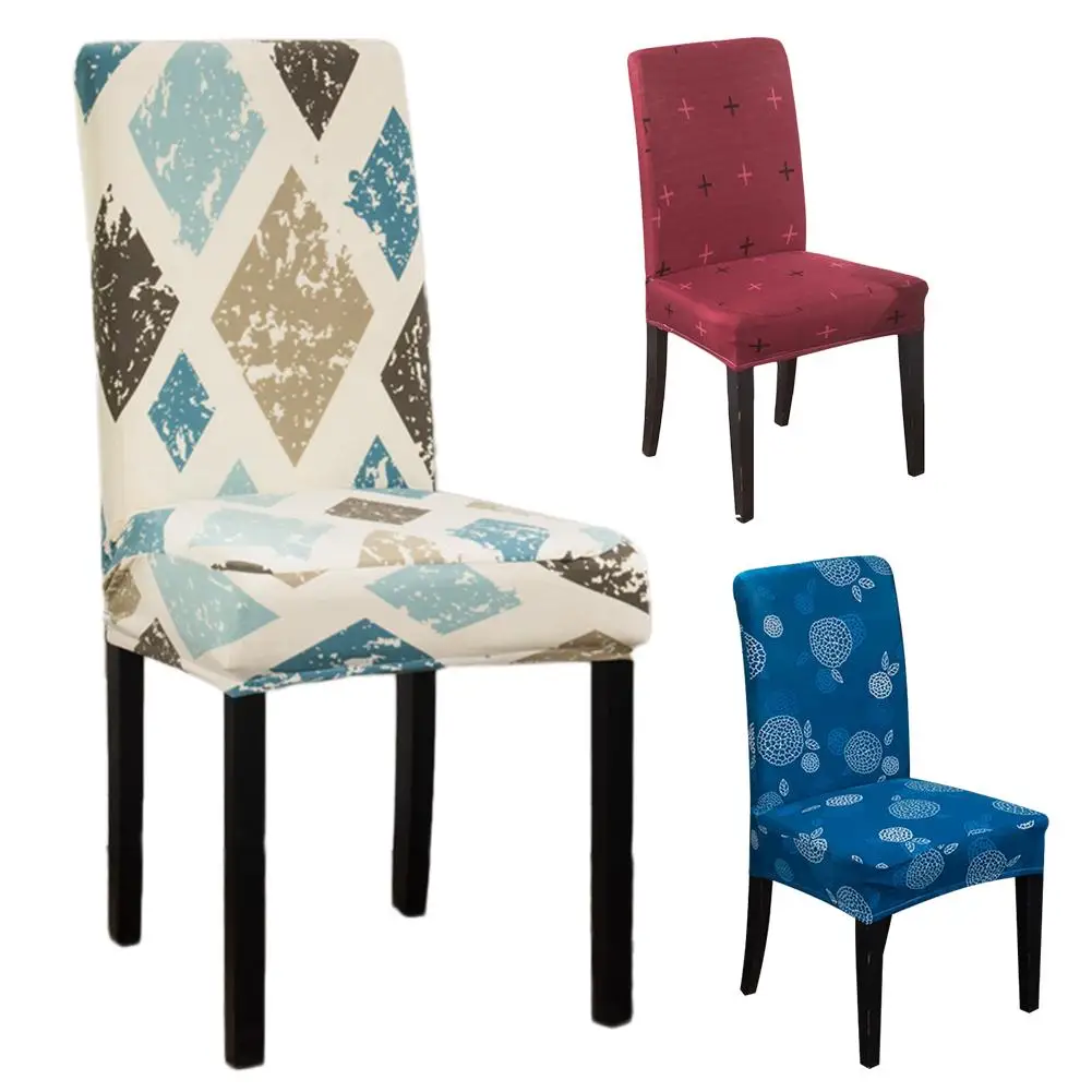 

Spandex Elastic Floral Print Chair Covers Flower Printing Removable Chair Cover Weddings Banquet Folding Hotel Chair Covers