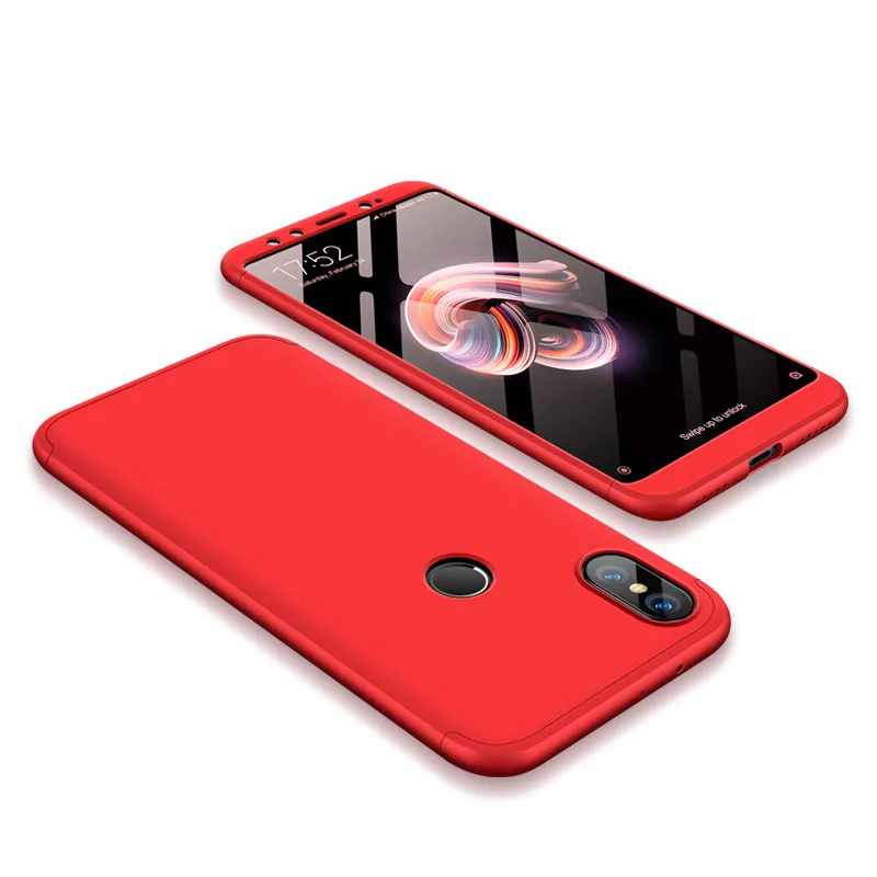 3-в-1 ПК Анти-шок чехол на для Сяоми mi a1 A1 Case360 чехол на для Xiaomi Mi A2 A1(чехол на для Сяоми mi a2 a1) полная защита корпуса чехол на для Сяоми mi a1 / чехол на для Сяоми mi a2 чехлы - Цвет: Red