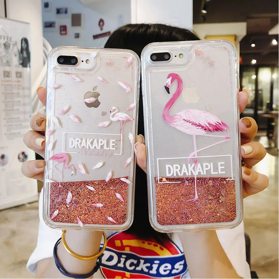 Динамический песок Телефон чехол для iPhone 6 S XS XR корпус фламинго 7 8 Plus X Max coque |