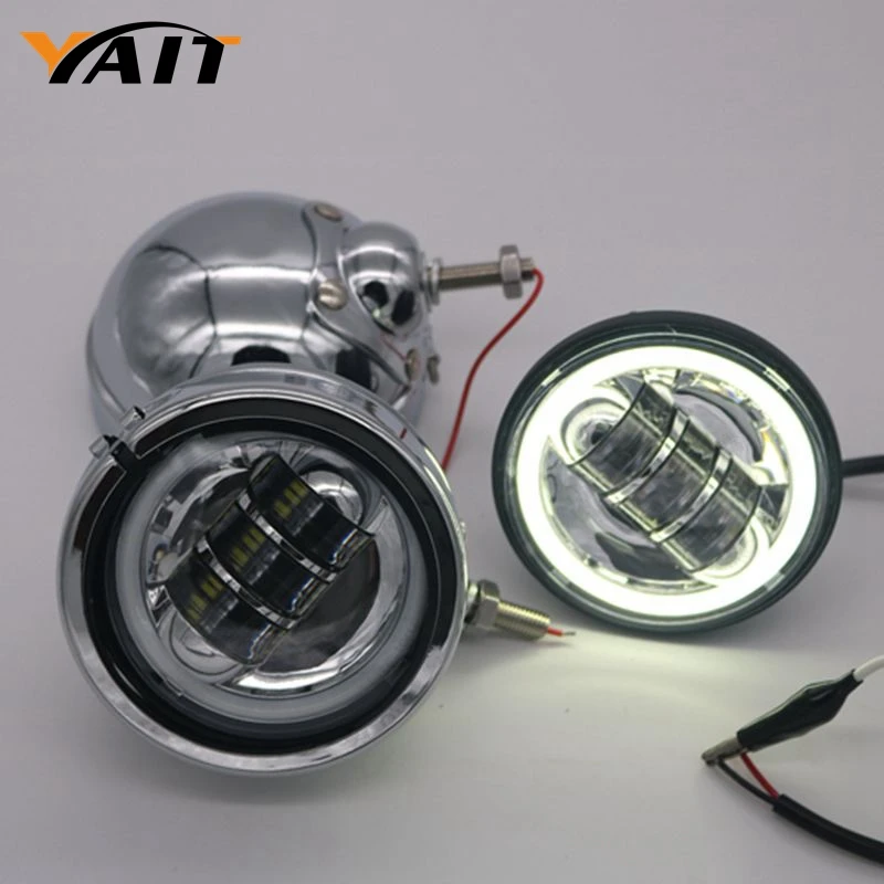 2018 Hot Sale New 2x 4.5inch Black LED Spot Fog Passing Light Lamp For Harley Da - Foto 11