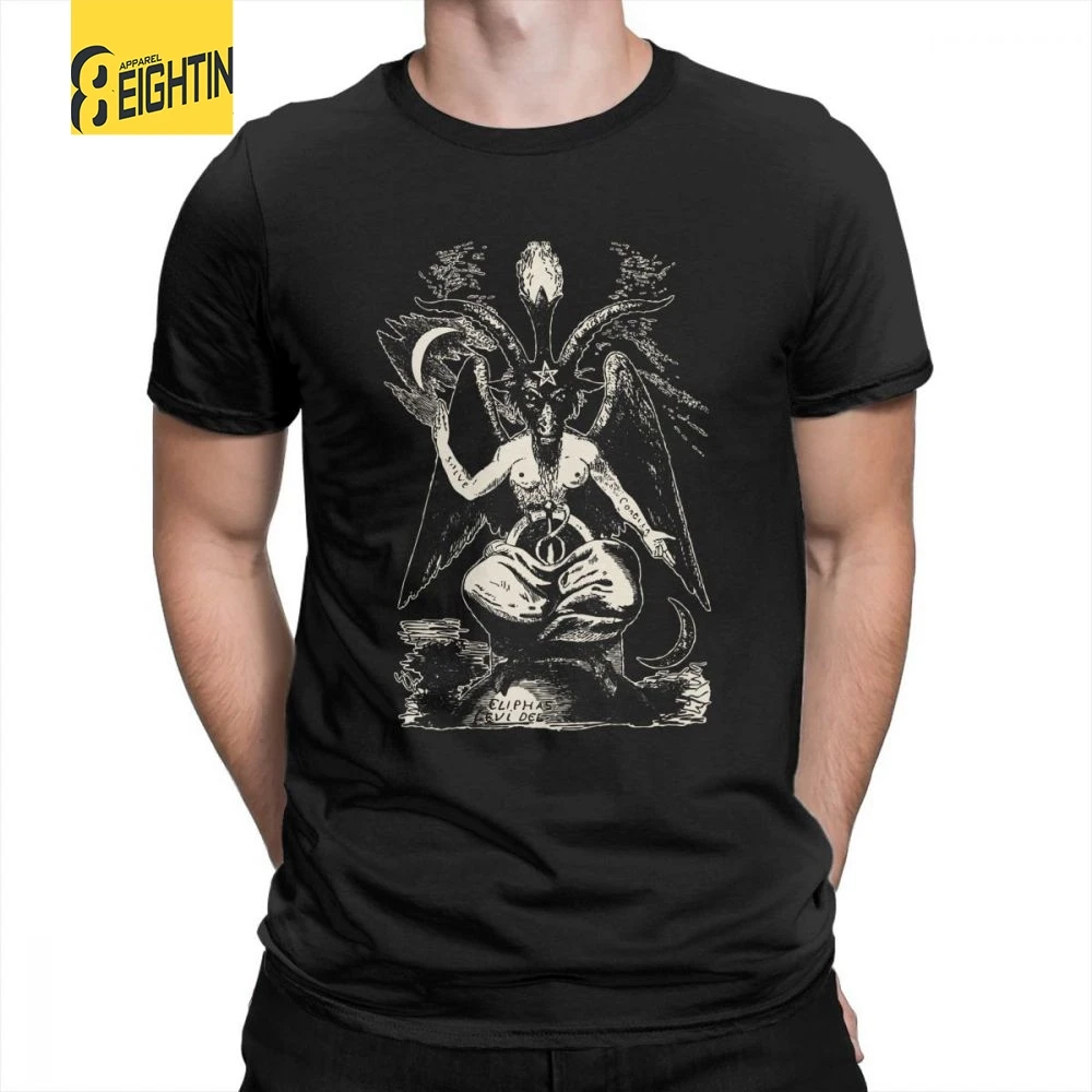 

Baphomet T-Shirts Round Collar Hot Sale Tees Pure Cotton Mens New Coming Short Sleeve T Shirts Large Size Vintage Style Stylish