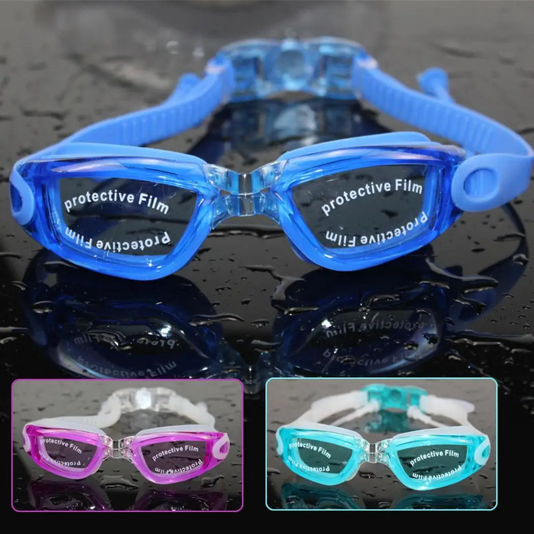 Унисекс водонепроницаемые мягкие противотуманные Регулируемые очки для плавания с заушником Анти-туман, расширяющееся поле обзора