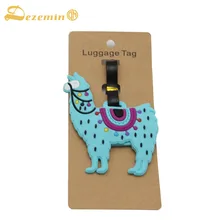 DEZEMIN Alpaca Luggage Tag Silicone Name Tag Holder