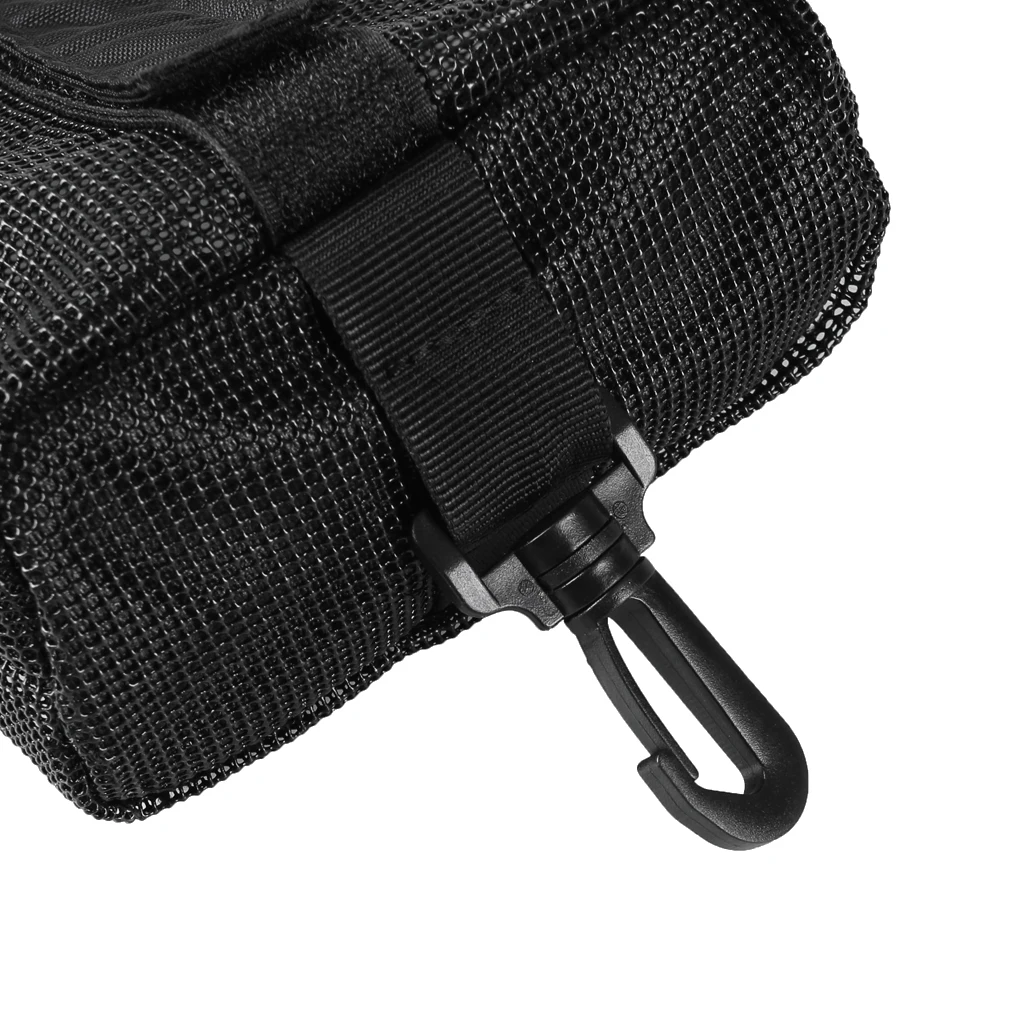 1Pc Nylon Mesh Scuba Diving Dive Weight Pocket Pouch Storage Bag with Swivel Clip&Loop Camera Drift Hook Equipment Accessories
