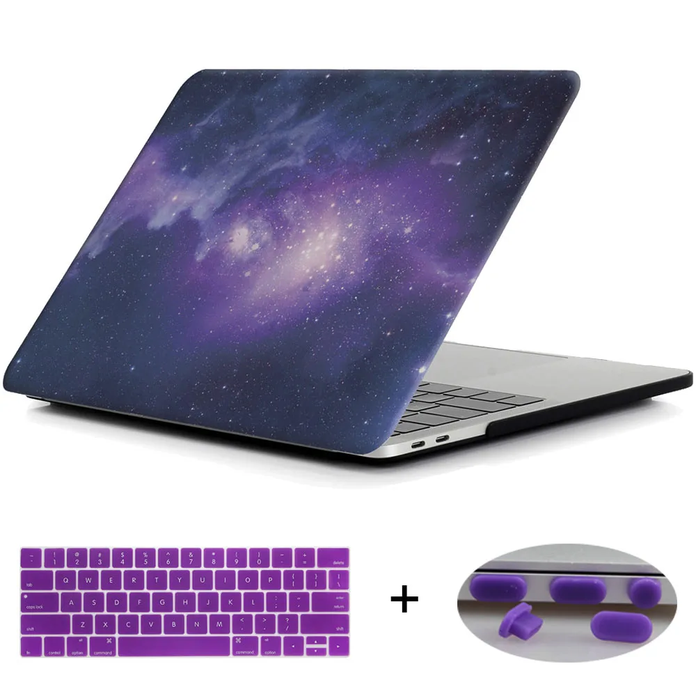 Жесткий чехол Redlai для Macbook Air Pro retina 11 13 15 New Pro 13 15 Touchbar чехол для ноутбука - Цвет: Starry Sky Purple