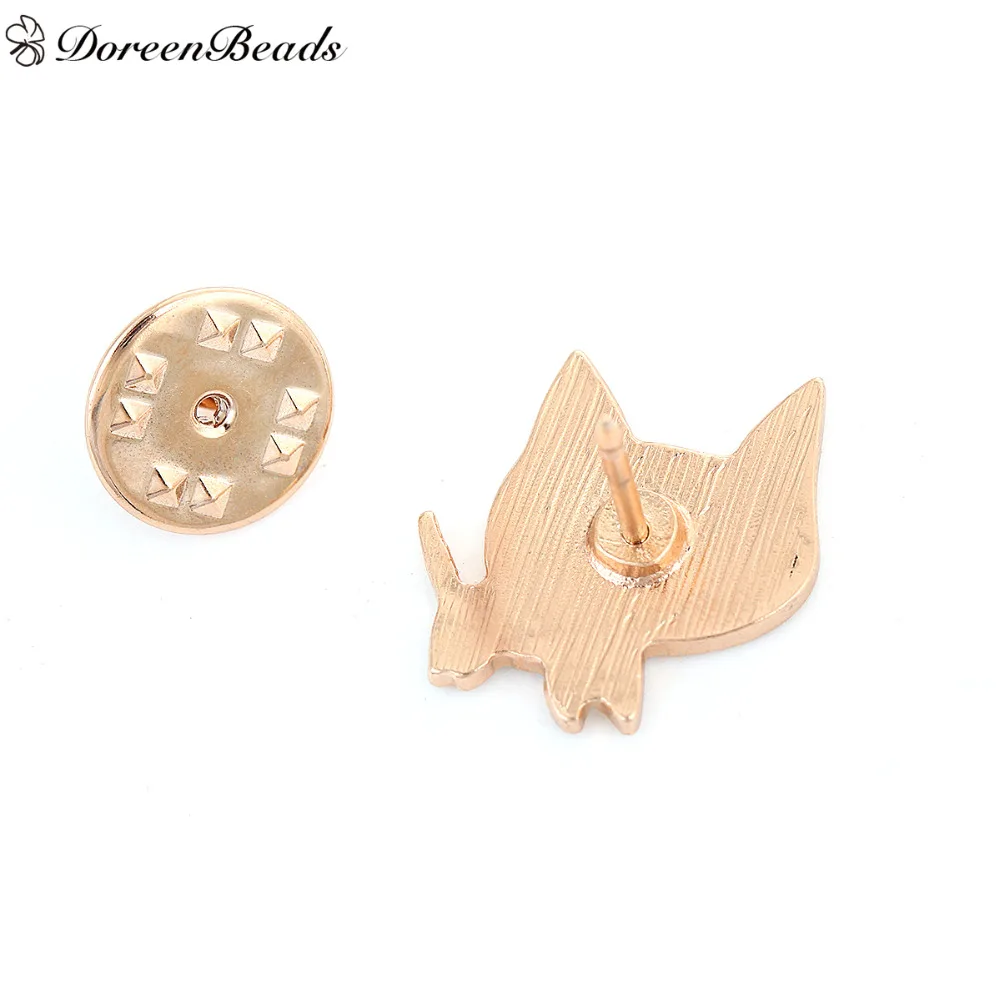 DoreenBeads 1 шт. эмалированные металлические значки на рюкзак с котом броши животными