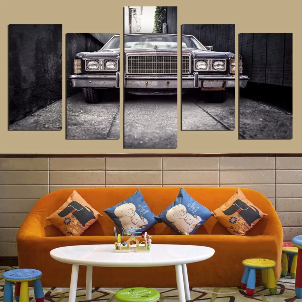 Car Poster Nostalgic Landscape Canvas Painting Wall Art