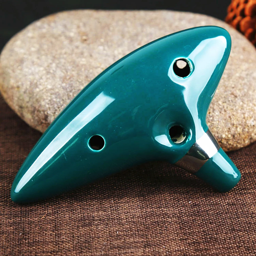 12 отверстий ocarina СЧ C седар время флейта превосходное качество звука синий ocarina отправить учебные материалы FLU02