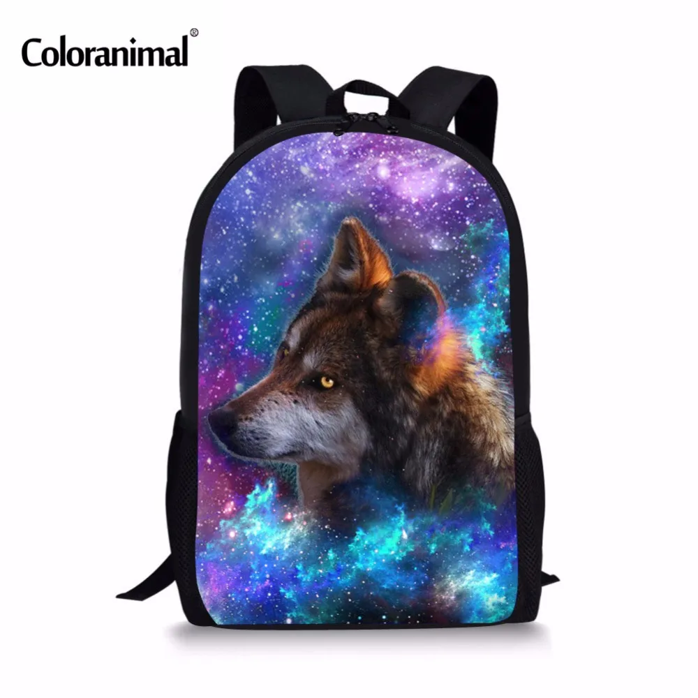 Coloranimal Galaxy животных печати Школьный рюкзак для мальчиков-подростков Детские