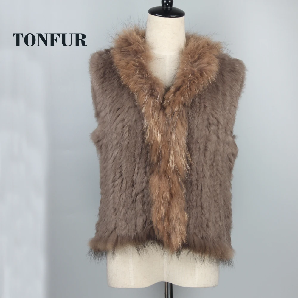 Buy Real Rabbit Fur Vest Raccoon Fur Sleeveless Jacket For Women Rabbit Fur