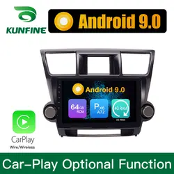 Android 9,0 Ram 4G Rom 64G PX6 Cortex A72 автомобильный DVD GPS; Мультимедийный проигрыватель автомобильный стерео для Toyota Highlander 2009-13 радио головное устройство