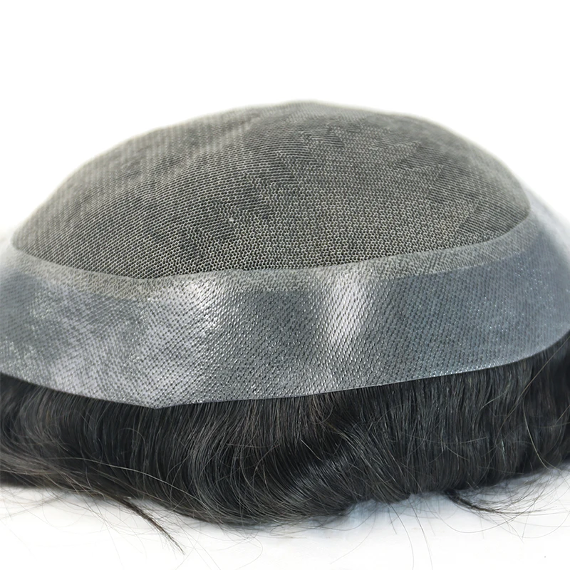 Centro com Perímetro Masculino Toupee Fino Mono Poli Cabelo pu Peruca Repacement Prótese Dolago 8x10 8x6 11 Masculino toupee 8x10 8x6 fino mono centro