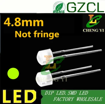 

GREEN 4.8mm straw hat led diode White diffused led dip led for led without fringe Crystal Light 2.0-2.5V 568-575NM