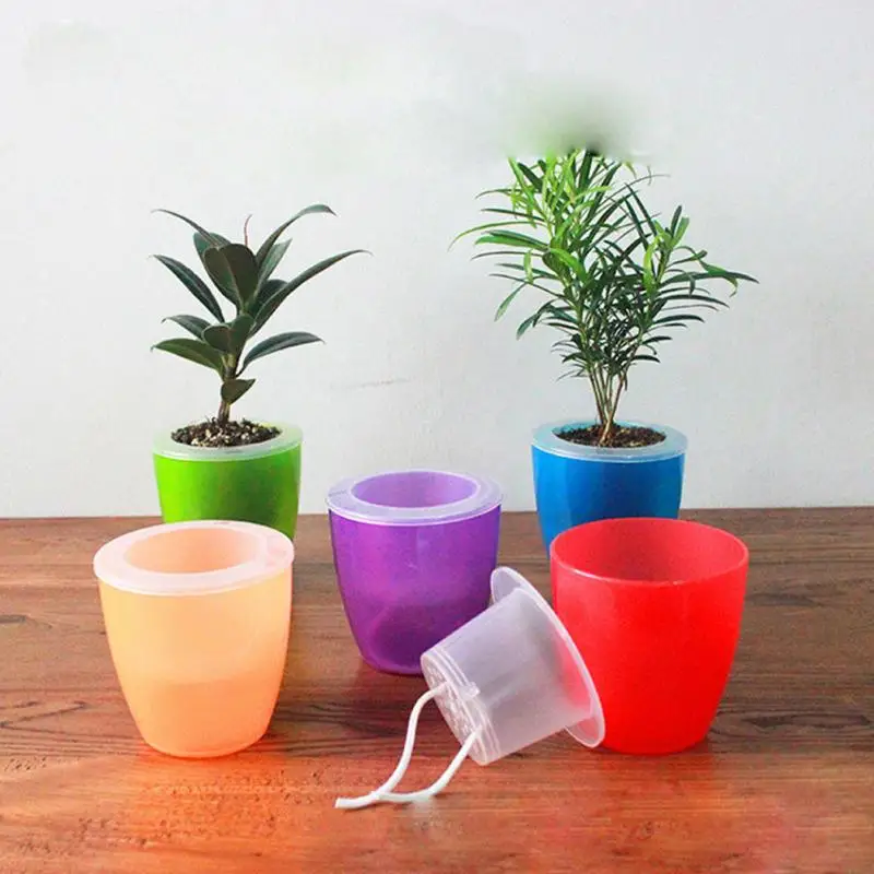 

1Pcs Transparent Self Watering Planter Flower Pot ABS Home Garden Decor #05