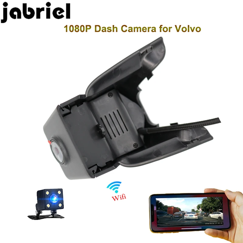 Скрытый Автомобильный видеорегистратор Jabriel с Wi Fi для Volvo 1080P камерой заднего вида