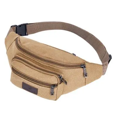 Men/'s Retro Canvas Shoulder Hiking Fanny Waist Travel Belt Purse Hip Pack Bag