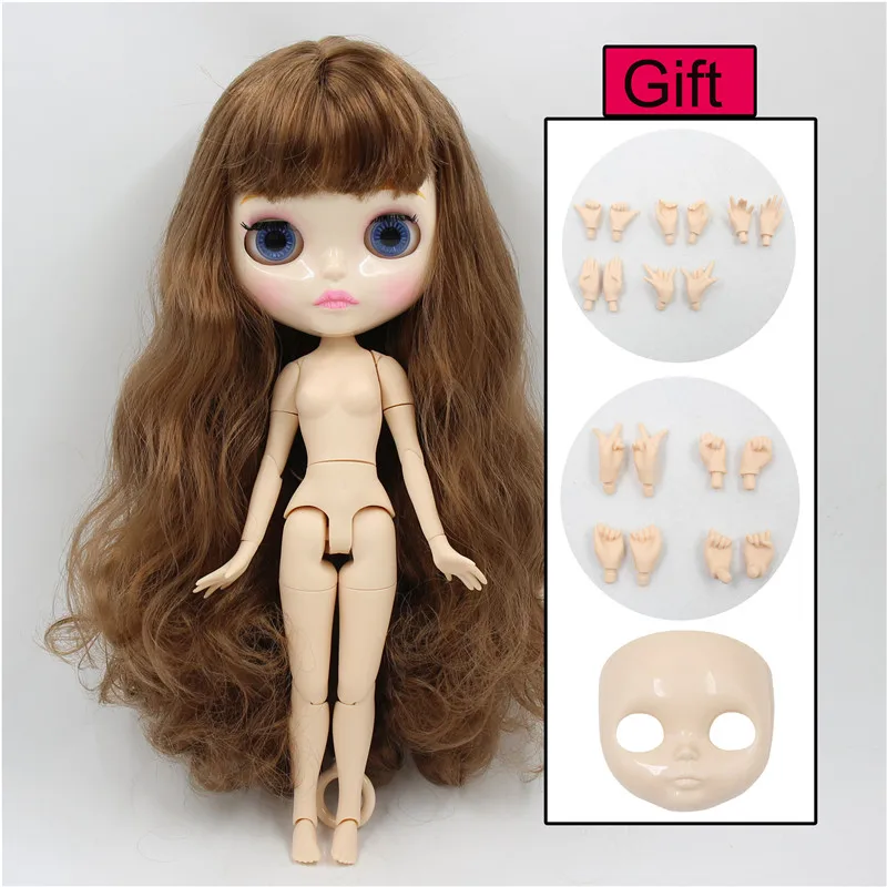 Ледяная фабрика blyth кукла 1/6 BJD Специальное предложение Специальная цена, лицевая сторона и руки AB как подарки - Цвет: new shiny face doll