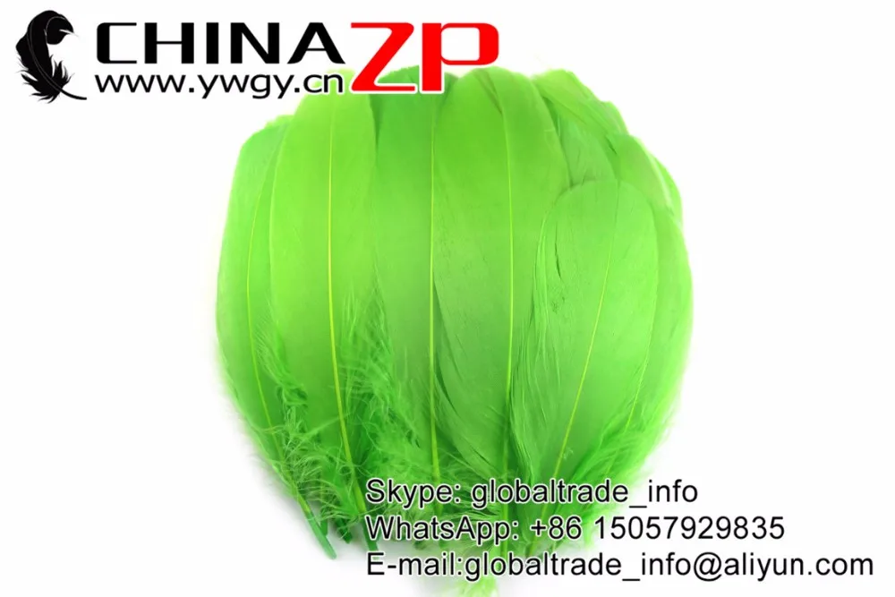 Lime Green Soft Goose Nageoires Feathers (4)