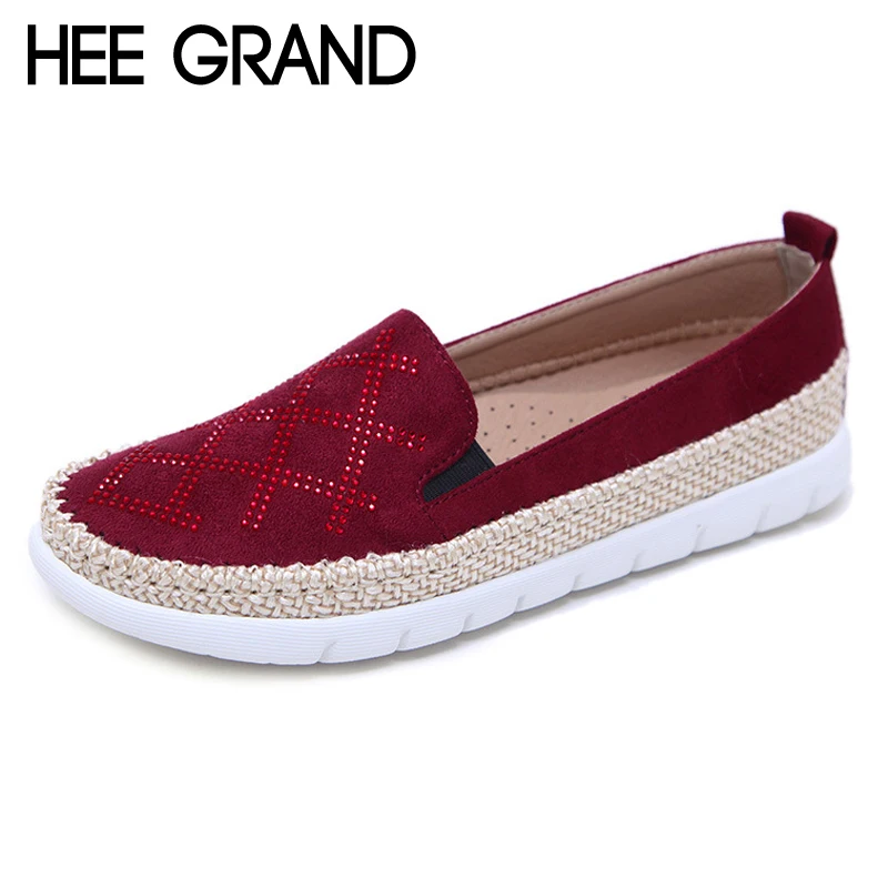 

Hee Grand Crystal Comfort Casual Woman Loafers Convenient Patchwork Flats Slip On Woman Loafers Creepers Casual Shoes XWD7082