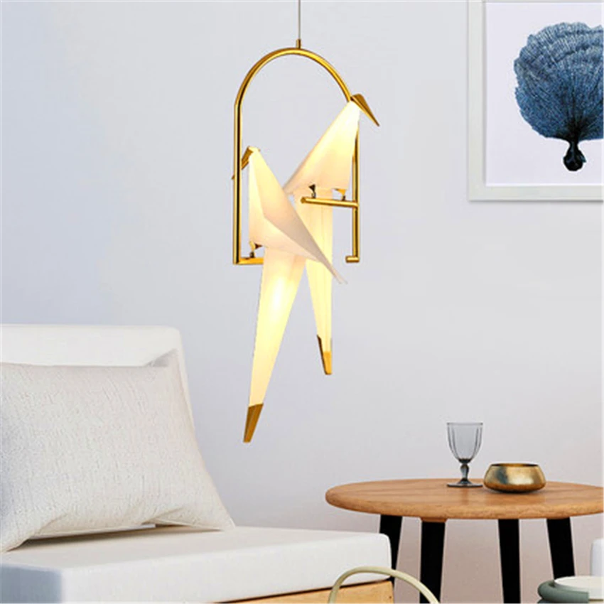 

Nordic LED Pendant Light Lighting 110V 220V Nordic Origami Crane Bird Pendant Lamp Ceiling Lamp Living Room Foyer LED Floor Lamp