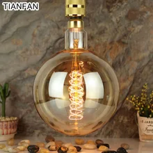 TIANFAN G200 винтажная большая лампа Эдисона E27 220 В 60 Вт Глобус Ретро Античная лампа накаливания винтажная лампа накаливания дизайн Декор Светильник