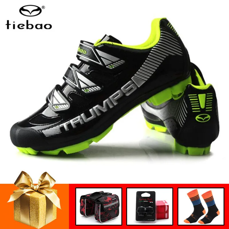 

TIEBAO Cycling shoes men sneakers women bicycle bike SPD system Self-locking Breathable MTB cycling boots for woman sport shoes