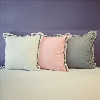 

Lannidaa Grey Tassel Cotton Cushion Cover Decorative Pillowcase White Pink Grey Pentagram Square Pillow Cover For Sofa Chair Car