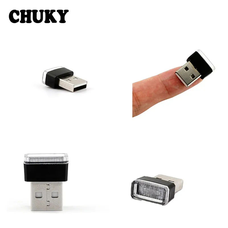 Автомобильный Стайлинг USB атмосферные огни декоративная светодиодная лампа Plug and