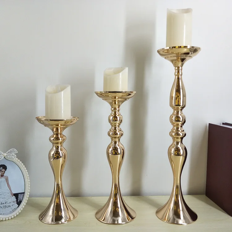 

(2pcs) Metal Candle Holder Stand Mermaid Flowers Vase Candlestick Road Lead Wedding Supply
