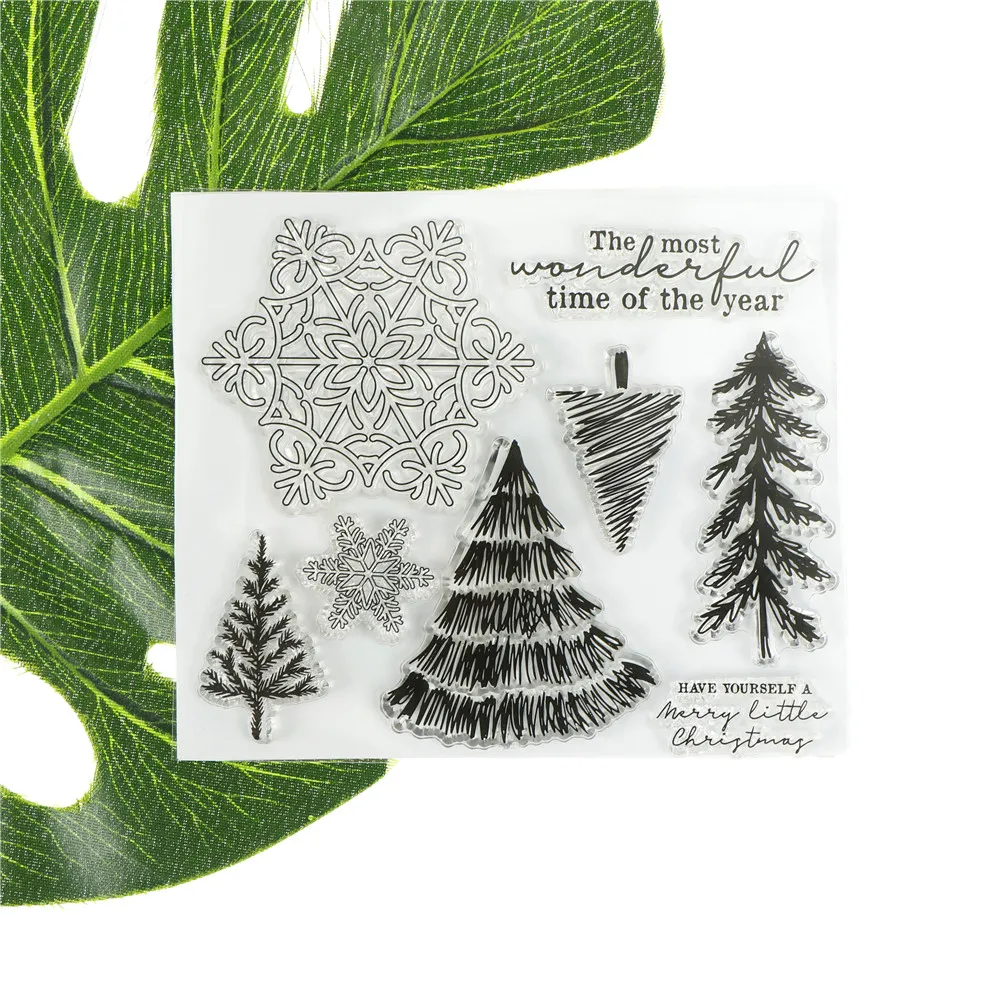 

DIY Decorative stamp Xmas tree deer snowman Transparent Stamp Christmas snowflake Clear stamp Seal for Scrapbooking stamp