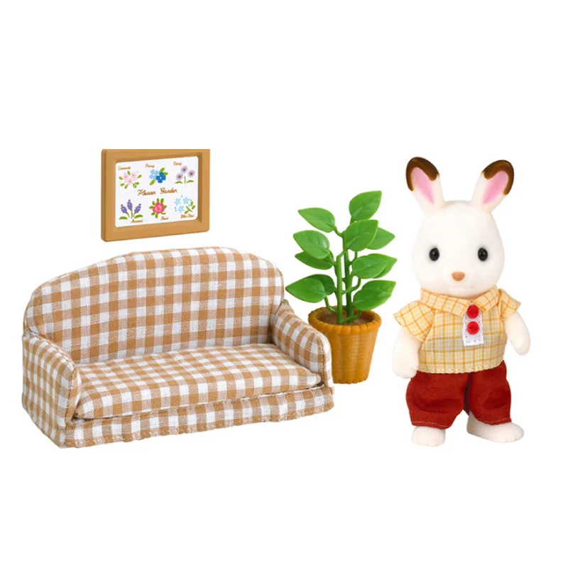 Sylvanian Families кукольный домик мебель фигурка игрушки куклы шоколадный кролик папа Диван Набор#5013