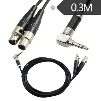 

Right Angle 3.5mm Mini Stereo Male to 2 Mini XLR Female Breakout Y-Cable 0.3m