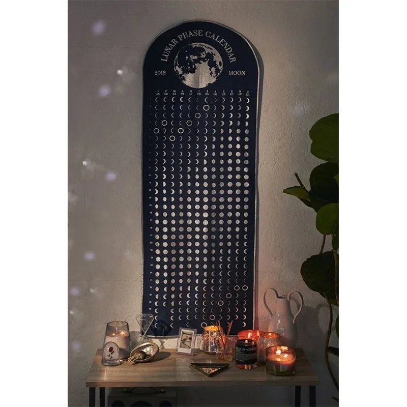 Лунный фазовый Календарь Настенный Гобелен Мандала Луна хиппи бохо настенный гобелен настенный тканевый дом гостиная тапиз