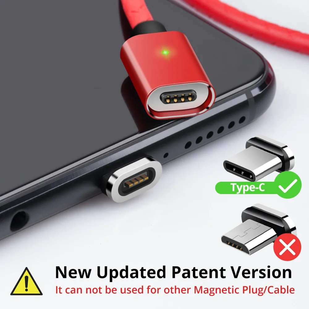 Магнитный кабель FONKEN type-C, USB C, кабель для быстрой зарядки телефона, 3 А, кабель для быстрой зарядки мобильного телефона, магнитный кабель type-C, кабели для синхронизации данных на базе Android