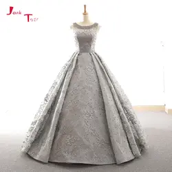 Jark Tozr Vestidos De Novia 2019 сексуальная открытая спина серый жемчуг кружево бальное платье Свадебные платья Плюс размеры Alibaba интернет магазин