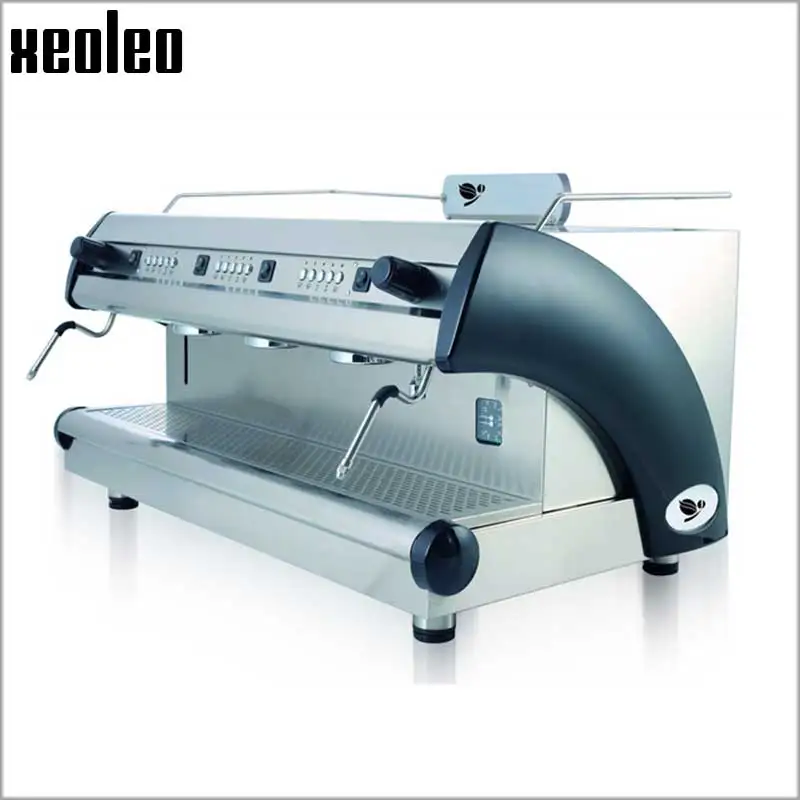 Xeoleo Commercial Semi-Automatic Coffee machine Three nozzle Stainless steel Coffee maker Professional Coffee Espresso machine