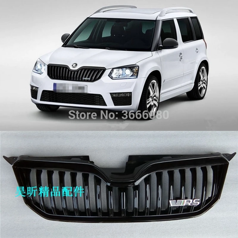 

For Skoda Yeti Sports 2013-2016 Exterior ABS Black Grille Modify Front Grilles Front Center Mesh Grills Racing Grills