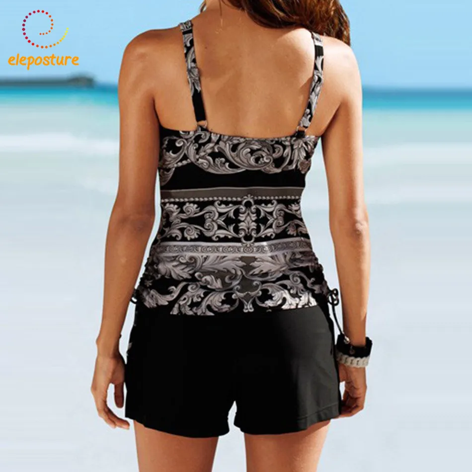 Günstig 2019 Tankini Badeanzüge Frauen Plus Size Bademode Zwei Stück Badeanzug Push Up Badeanzüge Strand Tragen Schwimmen Anzug Für Frauen XXXL